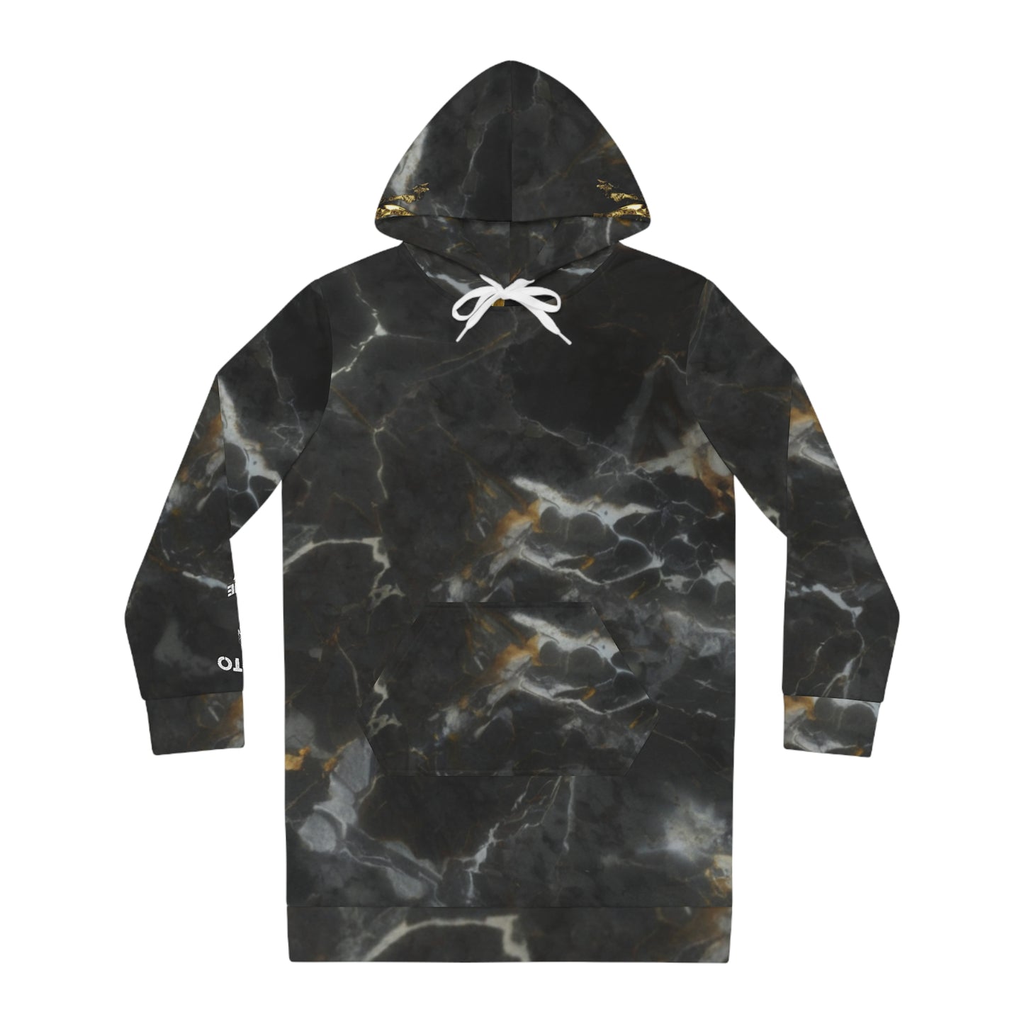 Women's Black Marble CMPR Hoodie Dress