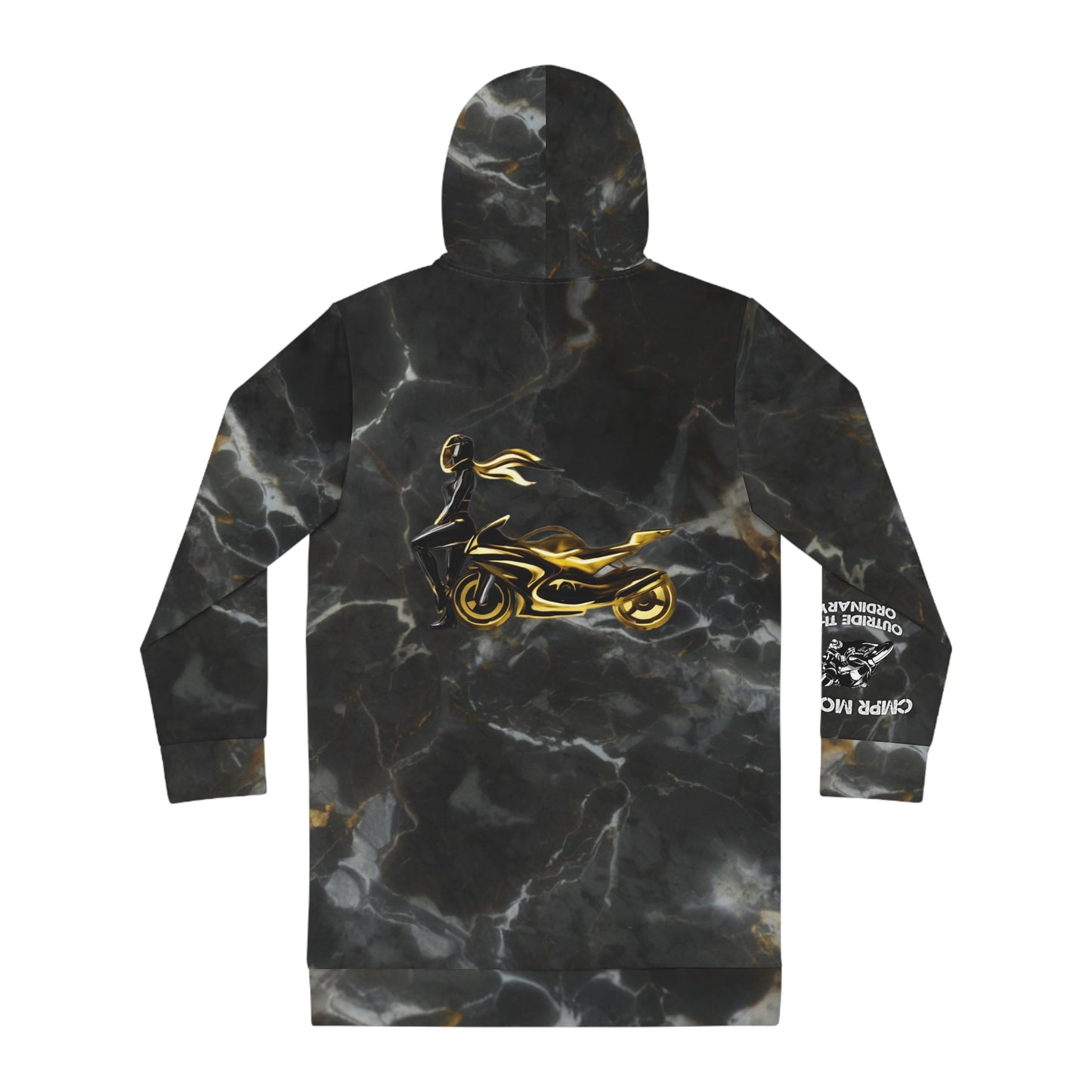 Women's Black Marble CMPR Hoodie Dress